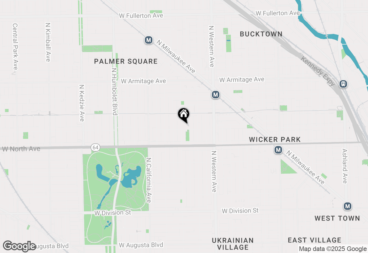 Map of 1709 N Rockwell Street #1S, Chicago, IL 60647