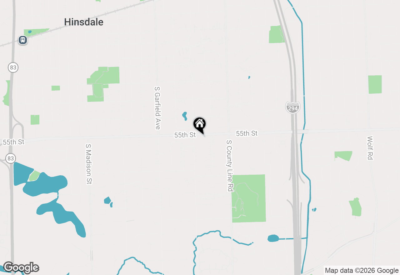 Map of 308 E 55th Street, Hinsdale, IL 60521