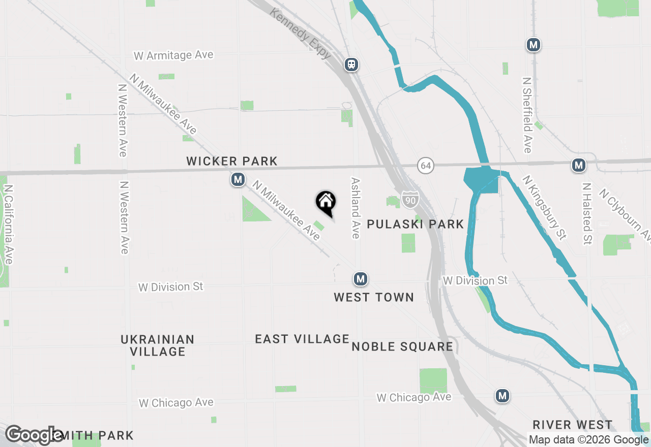 Map of 1349 N Dean Street, Chicago, IL 60622
