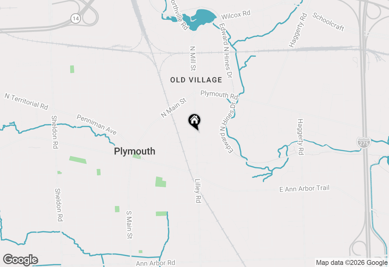Map of 180 S Mill Street, Plymouth, MI 48170