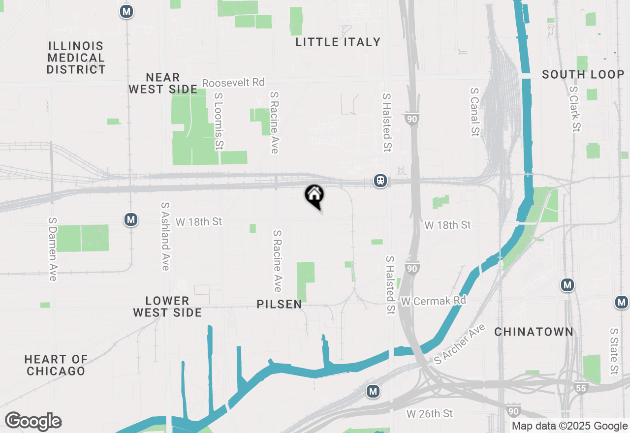 Map of 1040 W 18th Street #CH, Chicago, IL 60608