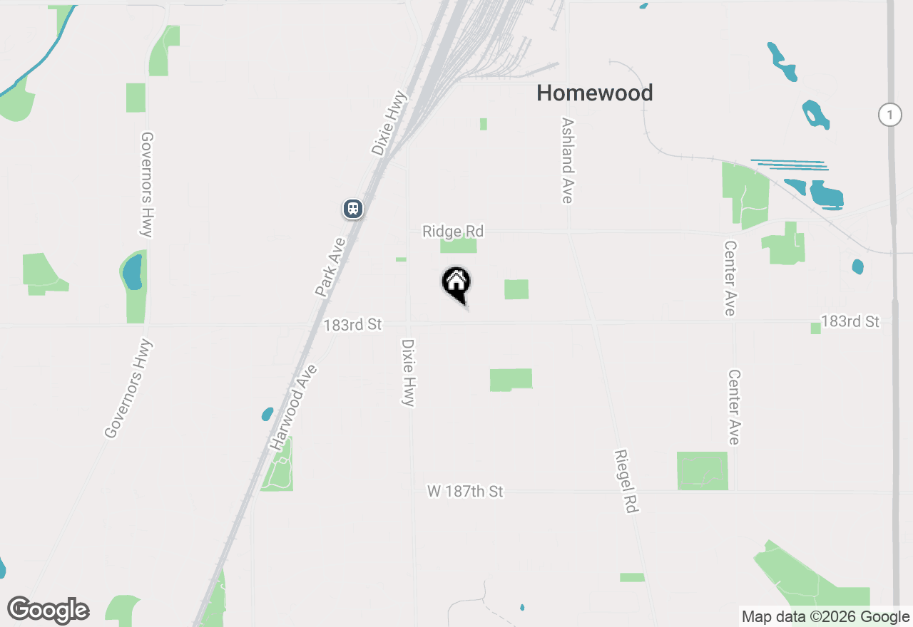 Map of 18254 S Homewood Ave, Homewood, IL 60430