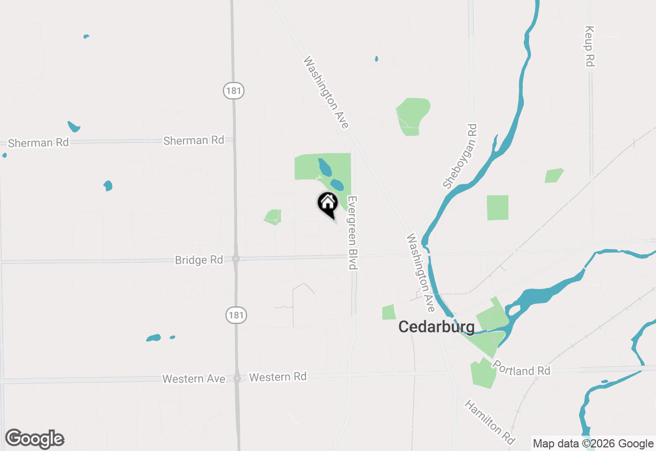 Map of N75W6969 Linden St, Cedarburg, WI 53012