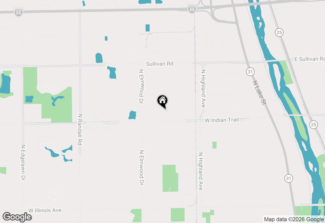 Map of 1271 Durham Drive, Aurora, IL 60506