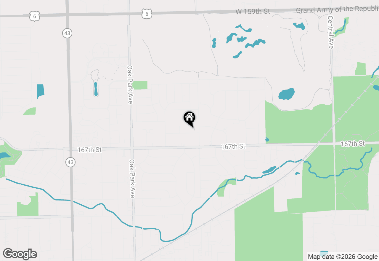 Map of 6420 166th Street, Tinley Park, IL 60477