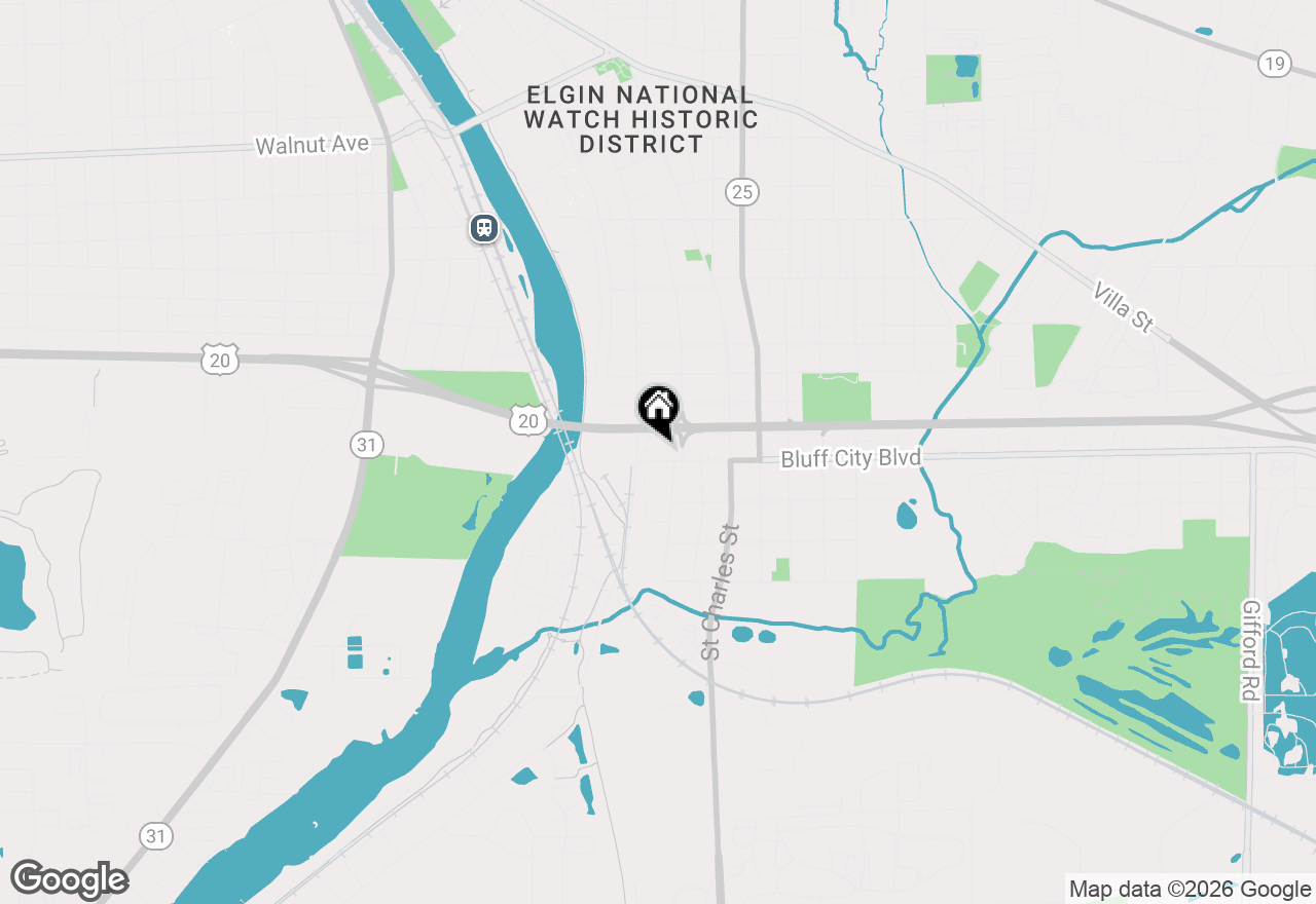 Map of 366 Bluff City Boulevard, Elgin, IL 60120