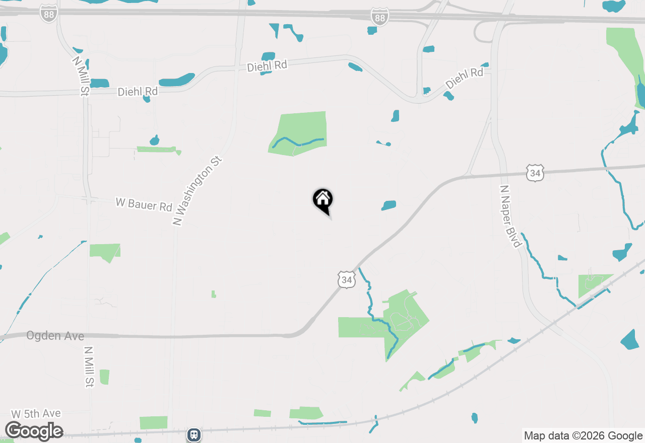 Map of 1031 E Bauer Road, Naperville, IL 60563