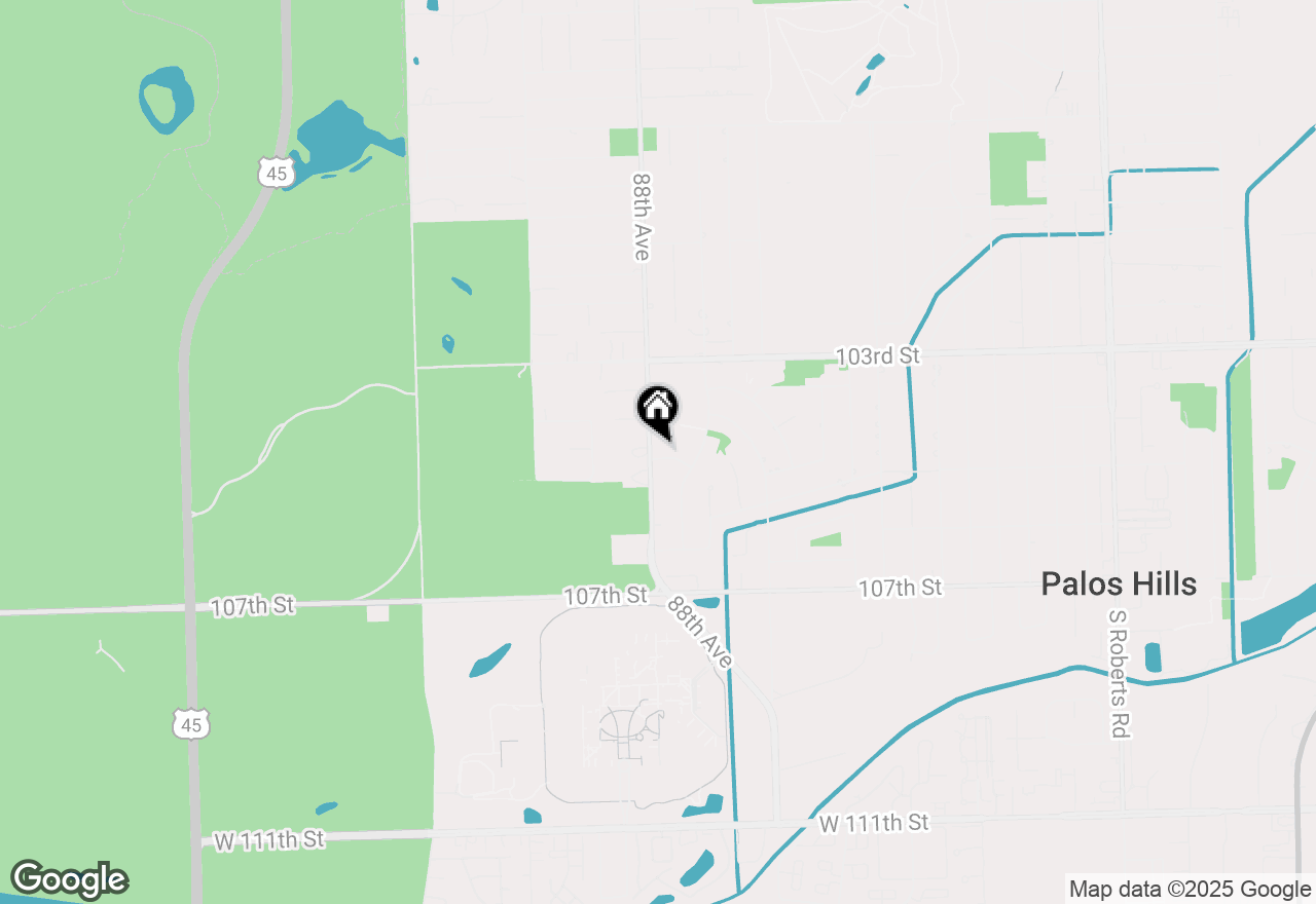 Map of 8756 W Taos Drive, Palos Hills, IL 60465