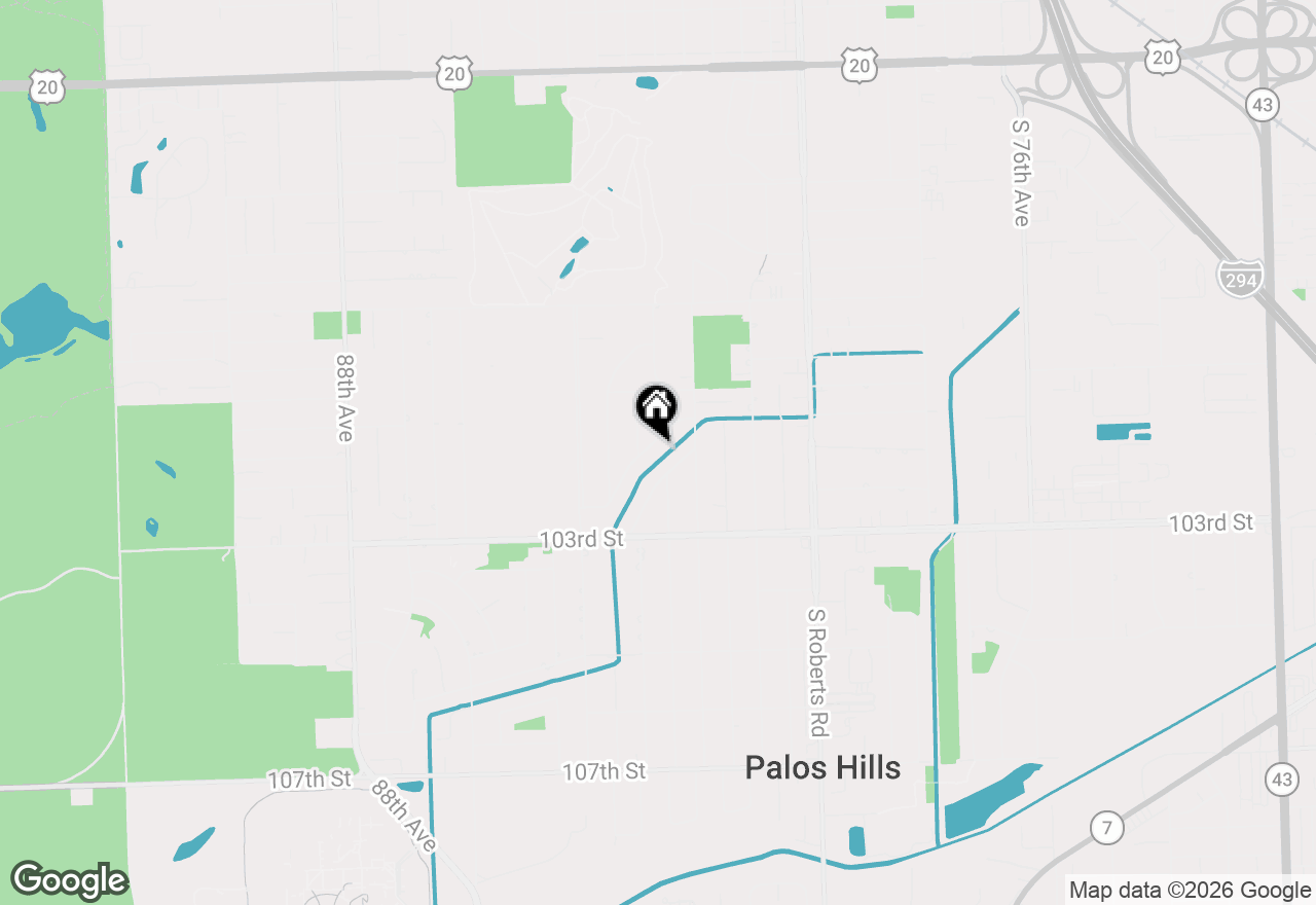 Map of 10133 S Eleanor Avenue, Palos Hills, IL 60465