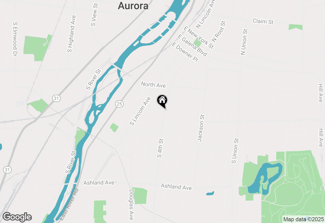Map of 443 S 4th Street, Aurora, IL 60505