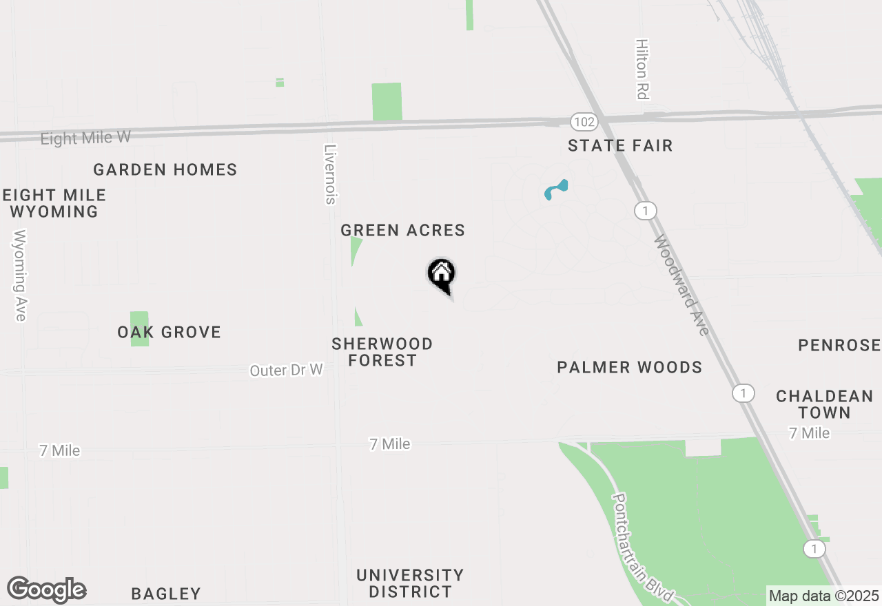 Map of 19645 Renfrew Road, Detroit, MI 48221