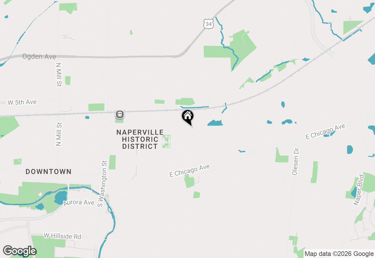 Map of 219 N Huffman Street, Naperville, IL 60540