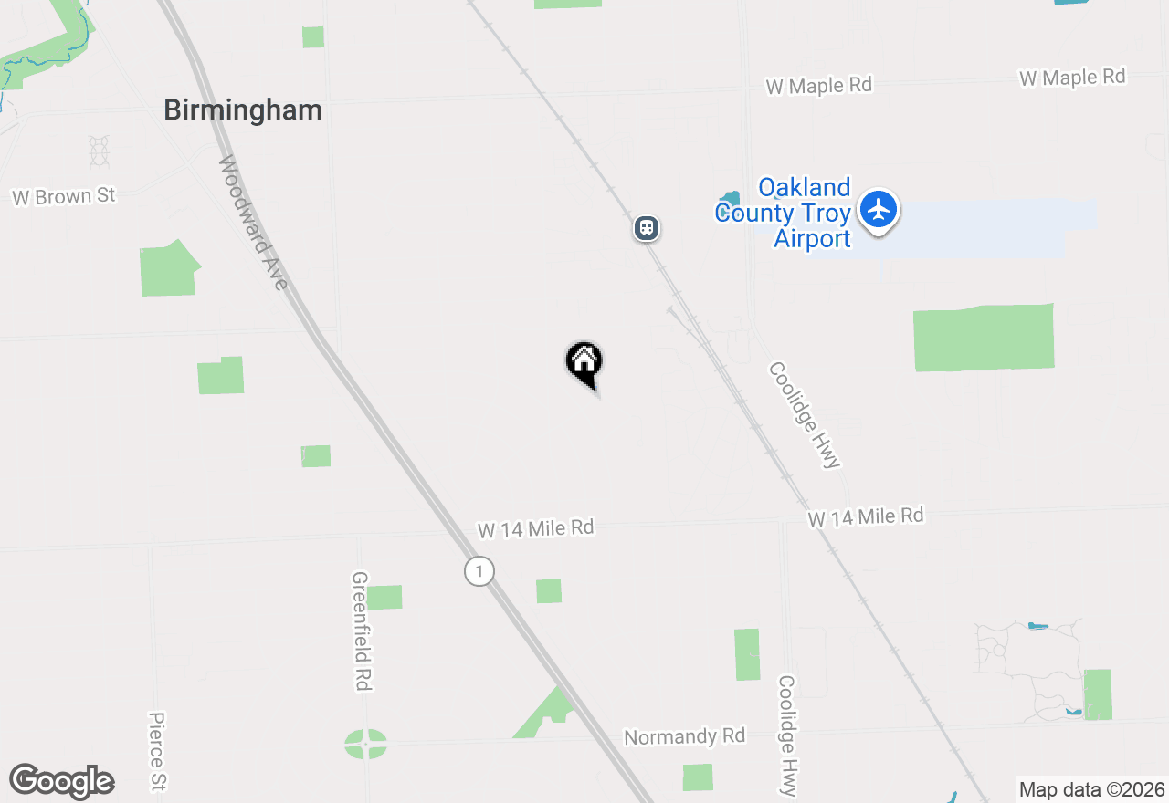Map of 1493 E Melton Road, Birmingham, MI 48009