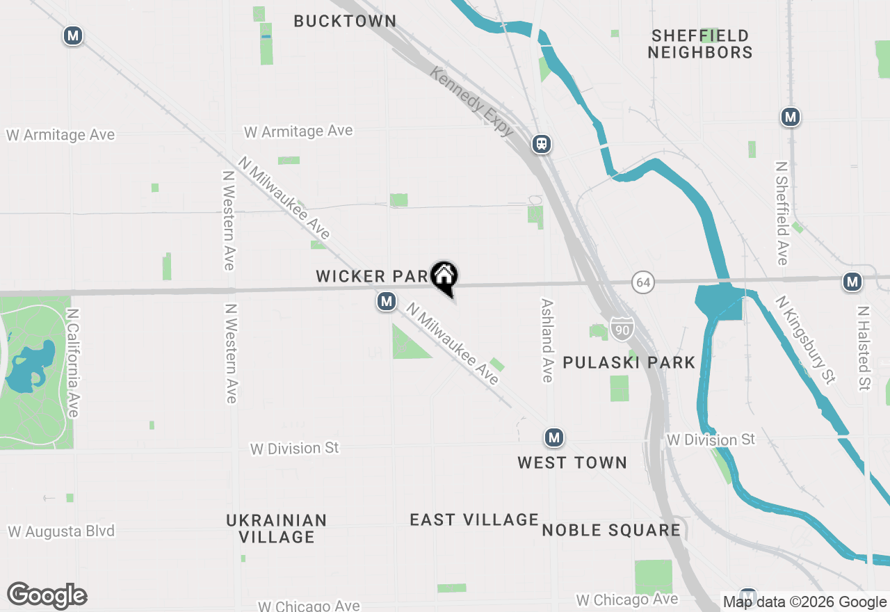 Map of 1534 N Honore Street #2, Chicago, IL 60622