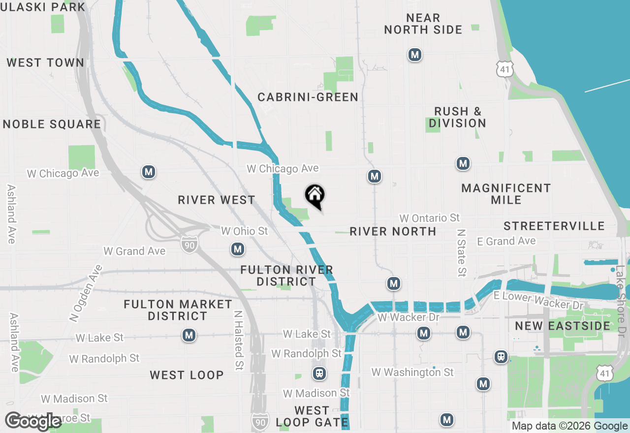 Map of 645 N Kingsbury Street #1205, Chicago, IL 60654