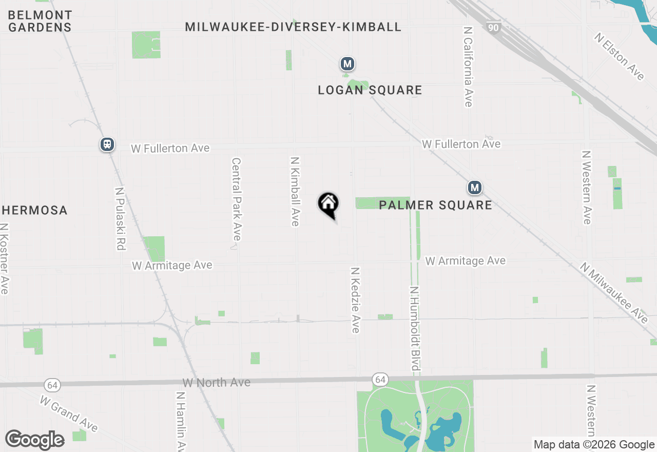 Map of 2112 N Sawyer Avenue #I, Chicago, IL 60647