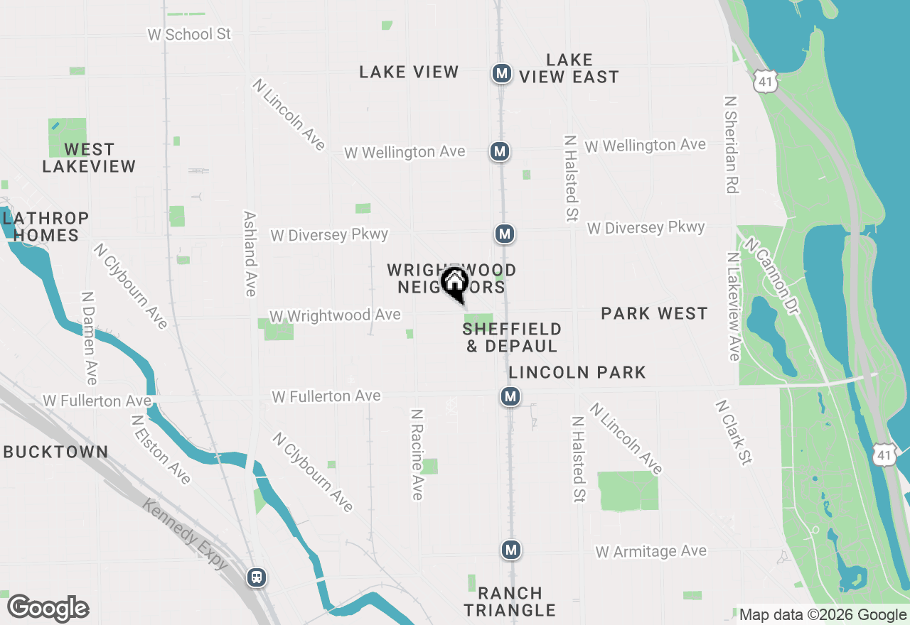 Map of 681.5 W Wrightwood Avenue #1E, Chicago, IL 60614