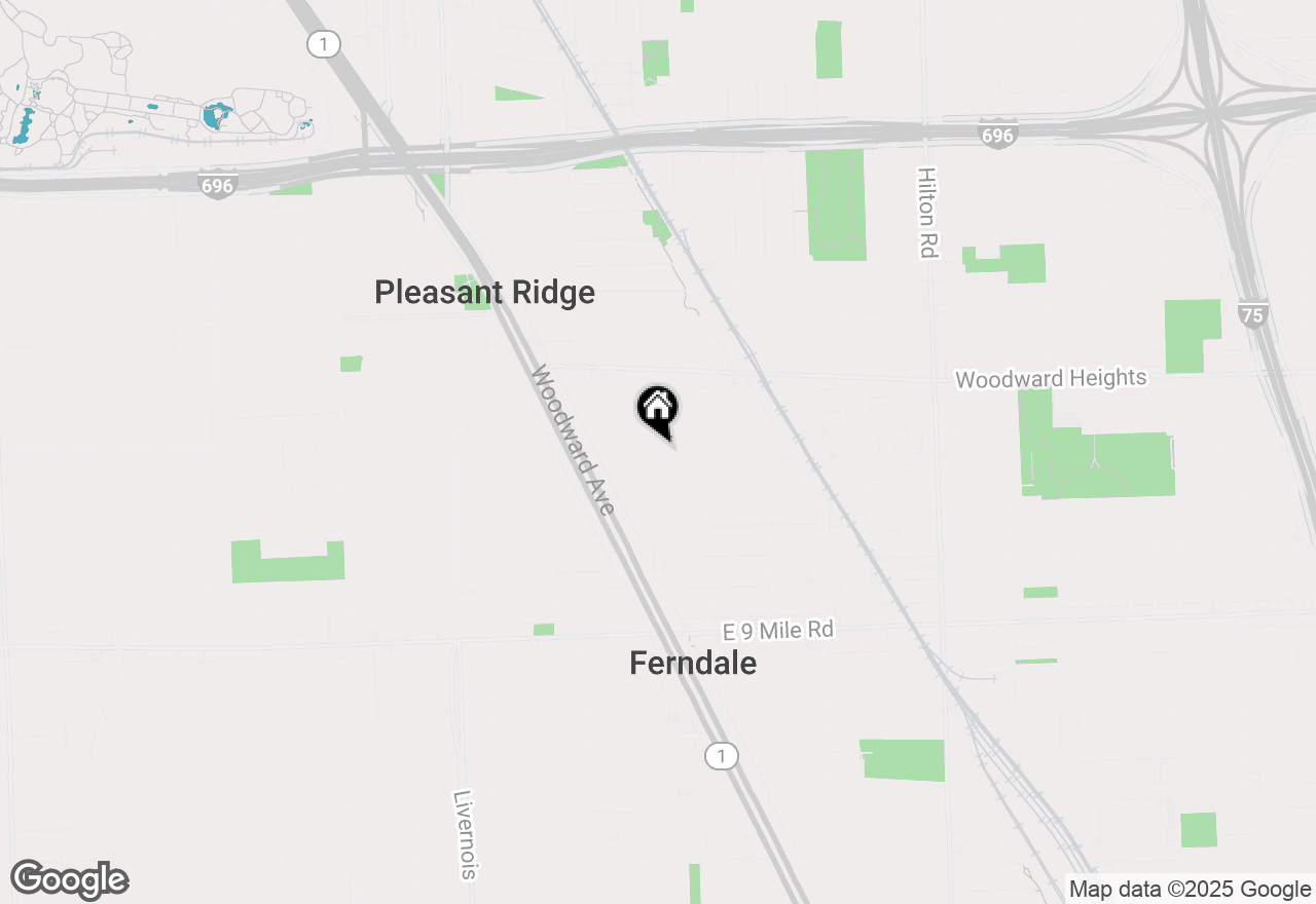 Map of 263 E Woodland Street, Ferndale, MI 48220