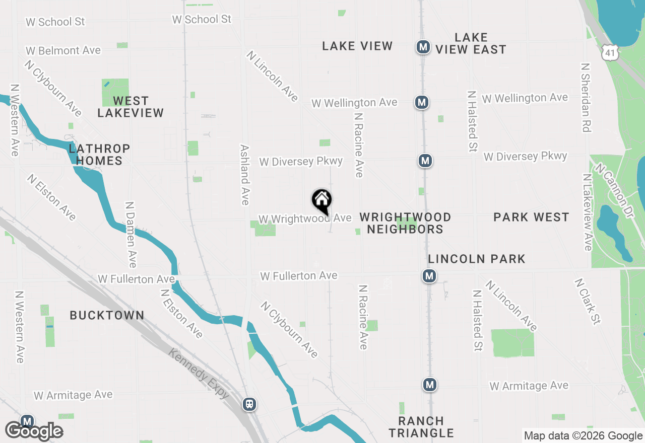 Map of 1317 W Wrightwood Avenue #3, Chicago, IL 60614