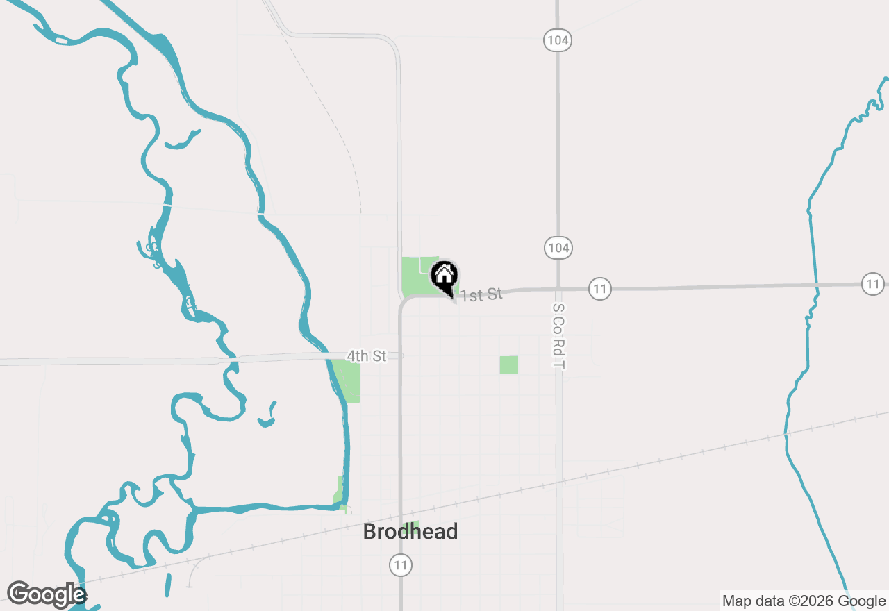 Map of 104 E 3rd Avenue, Brodhead, WI 53520
