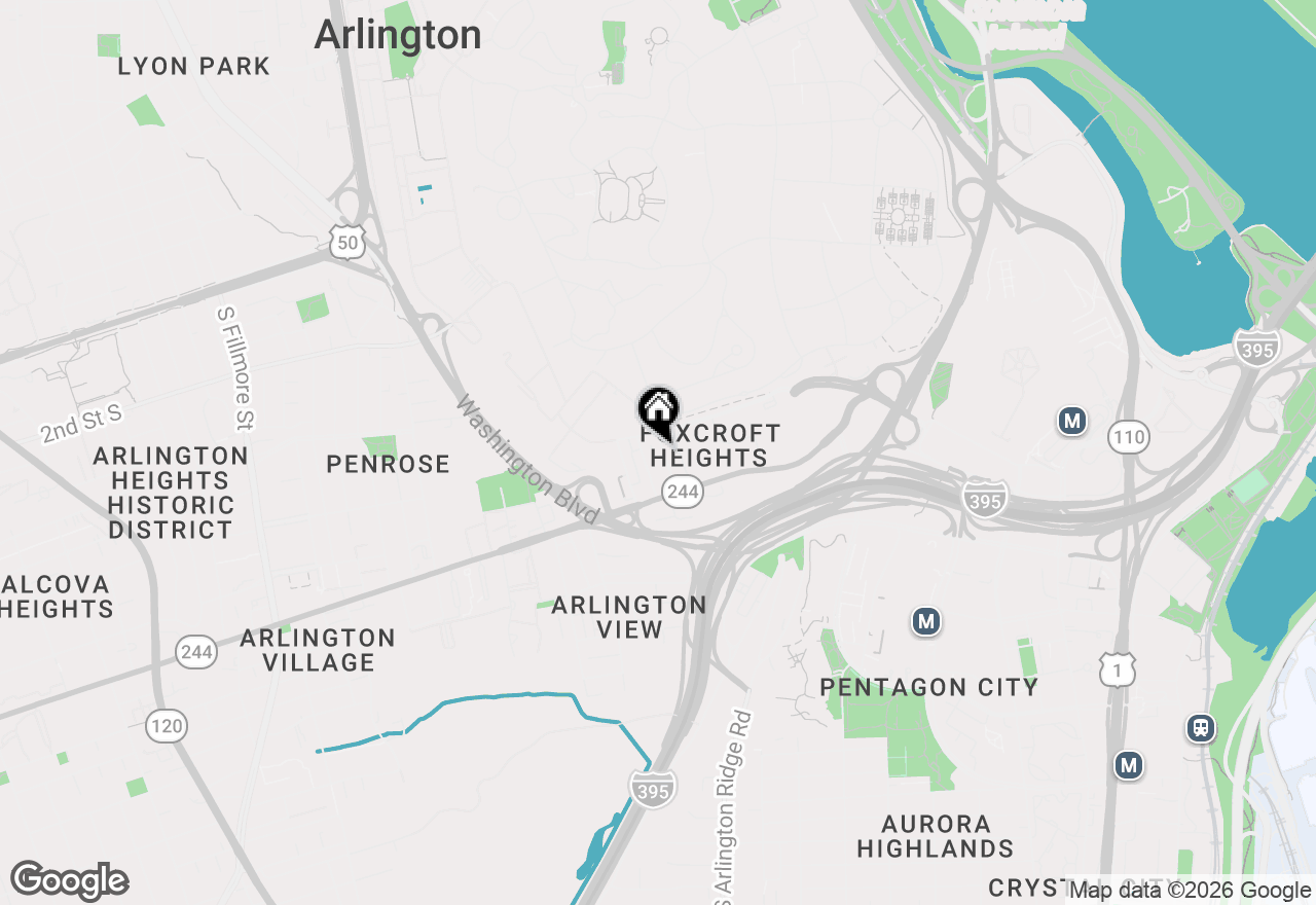 Map of 814 S Oak Street, Arlington, VA 22204