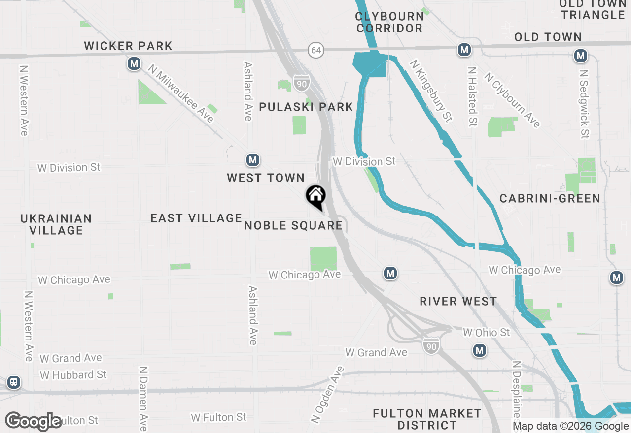 Map of 1344 W Augusta Boulevard #1, Chicago, IL 60642