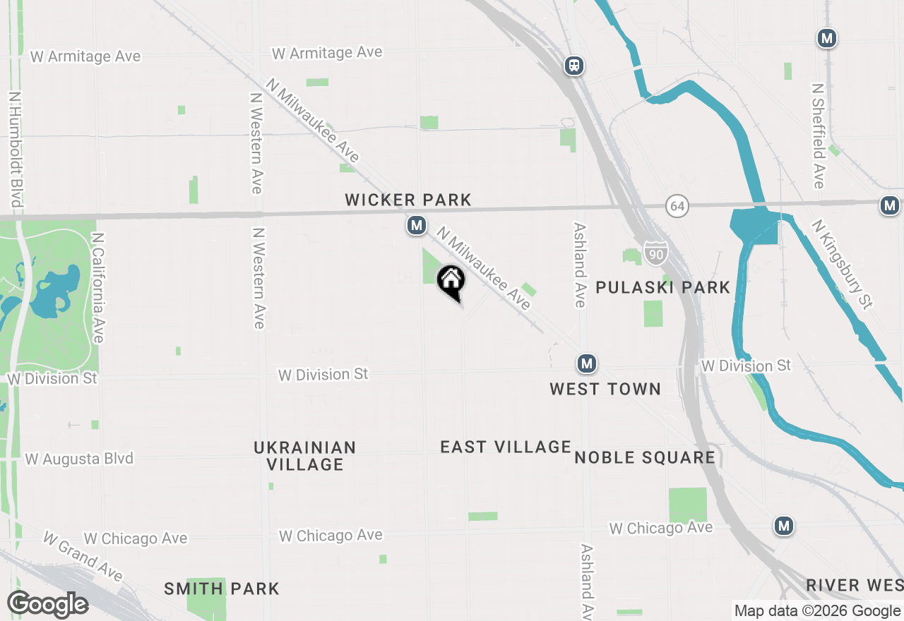 Map of 1939 W Evergreen Avenue, Chicago, IL 60622