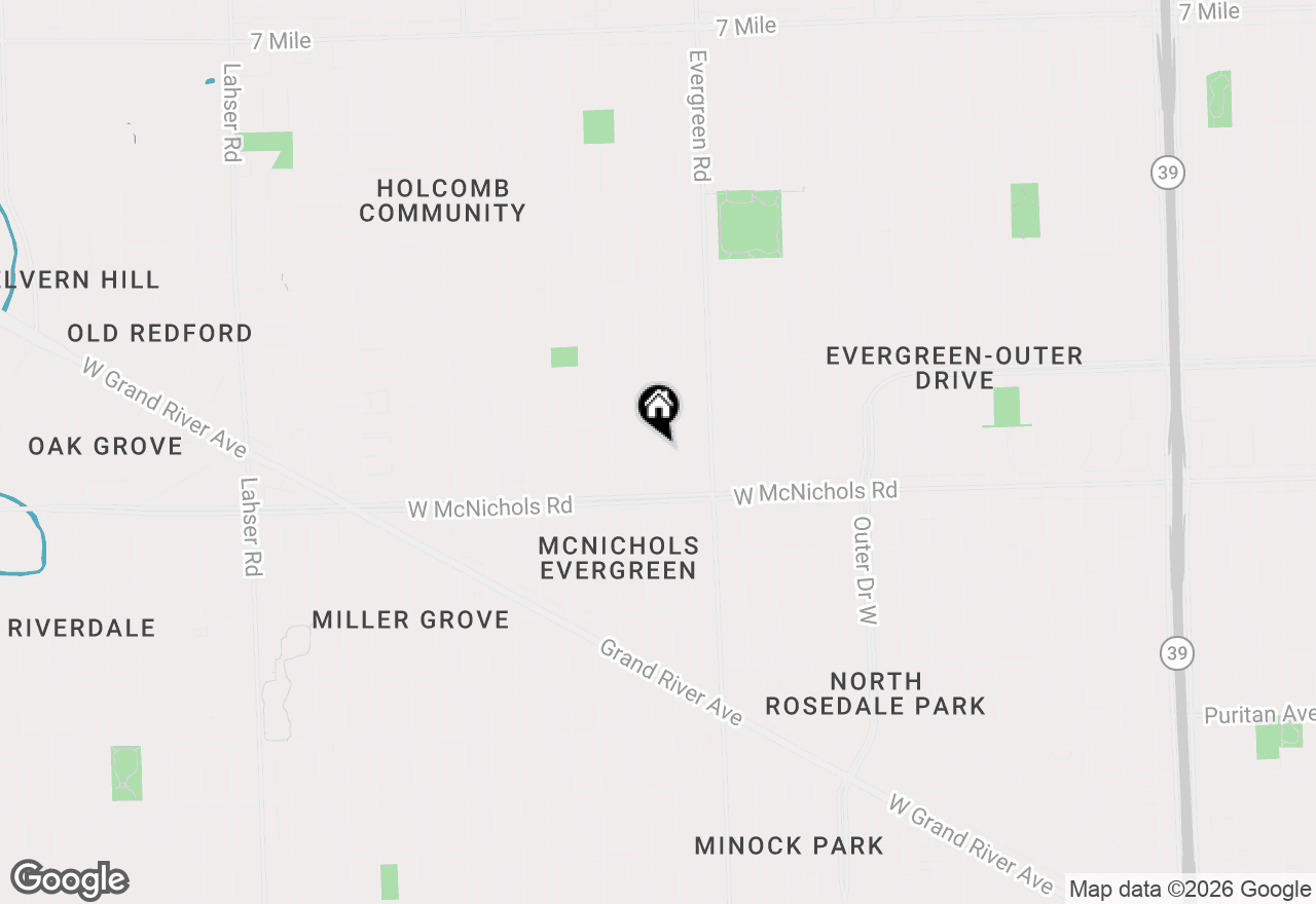 Map of 17195 Heyden Street, Detroit, MI 48219