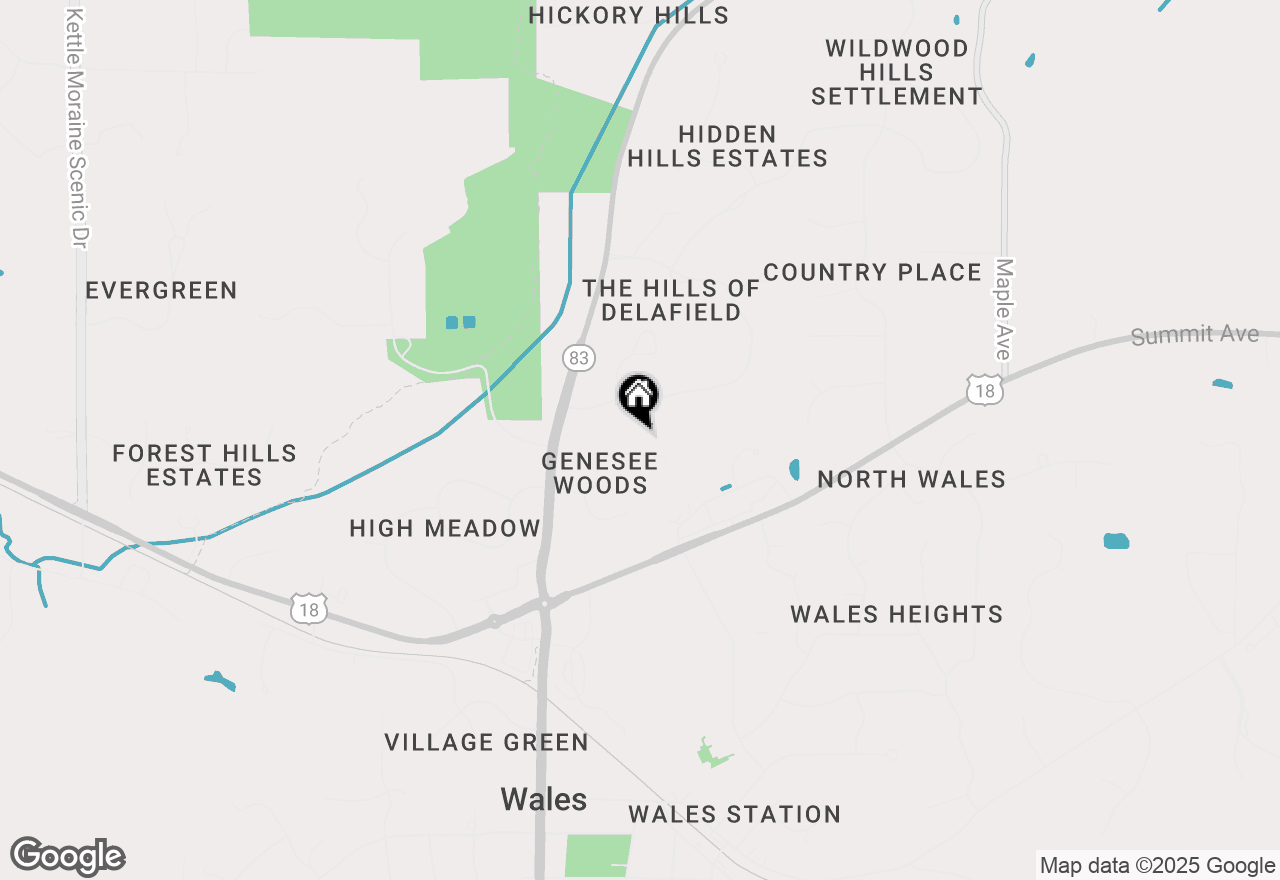 Map of S14W31800 High Meadow Ln, Delafield, WI 53018