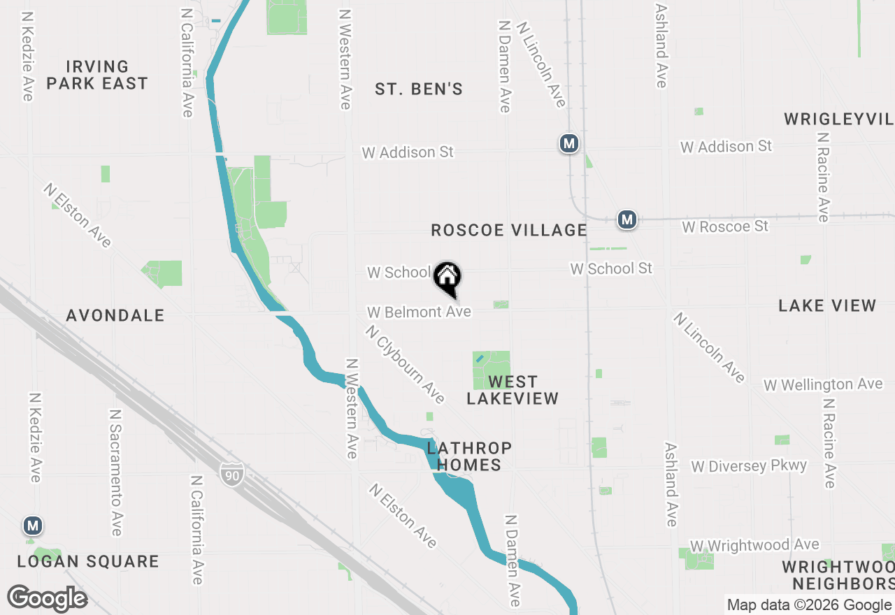 Map of 2136 W Belmont Avenue #PH, Chicago, IL 60618