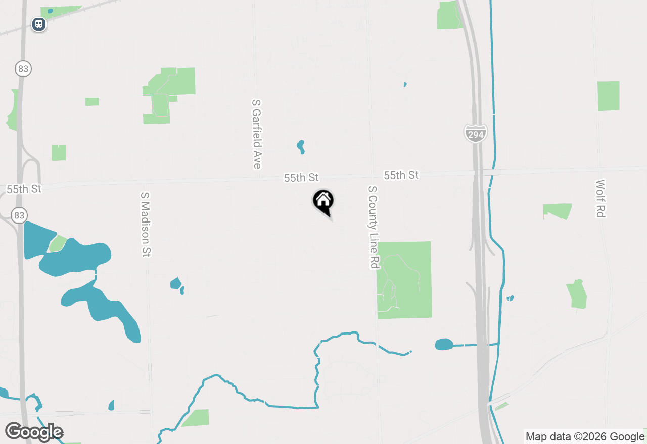 Map of 5615 S Elm Street, Hinsdale, IL 60521