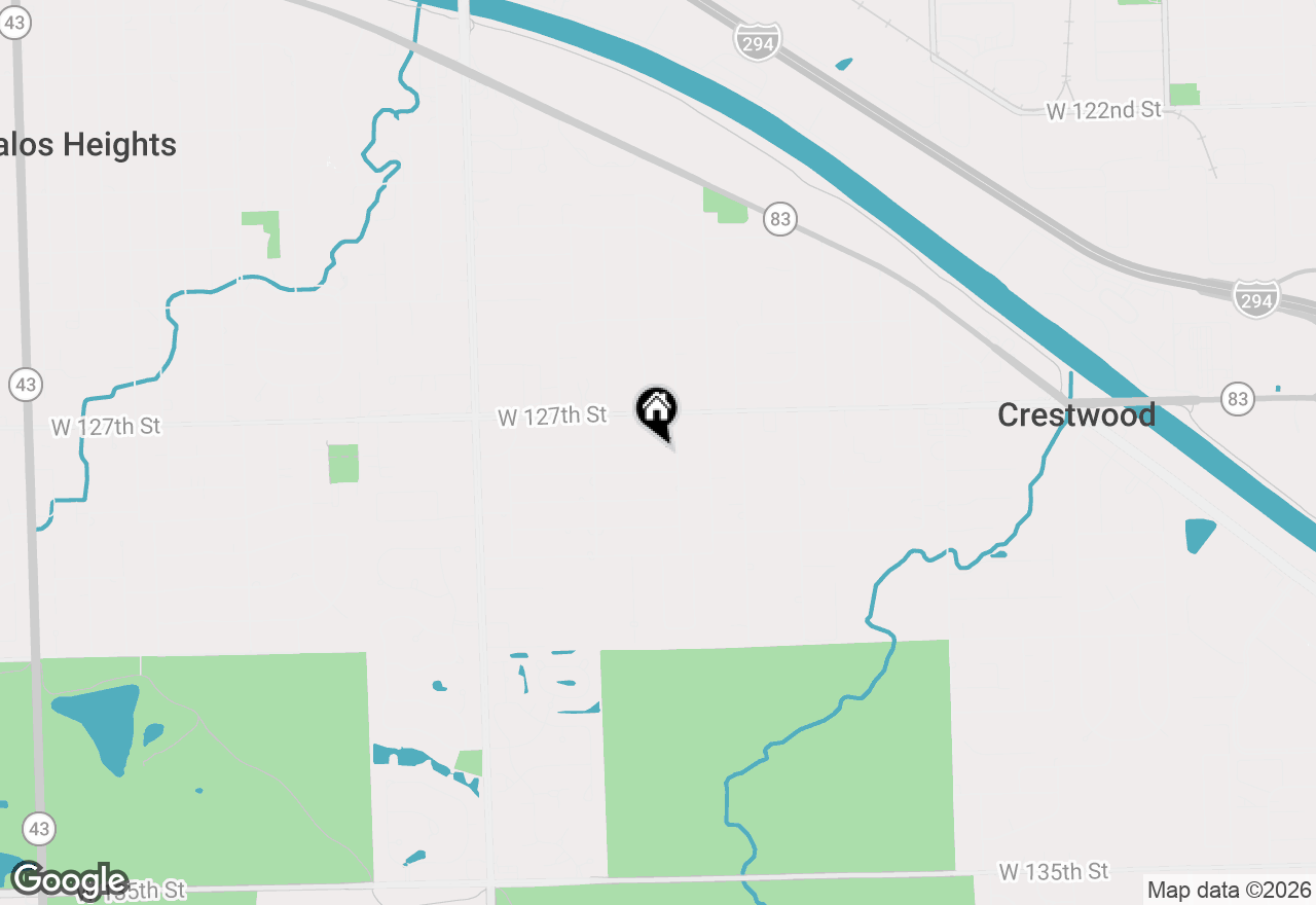 Map of 6043 W 127th Place, Palos Heights, IL 60463