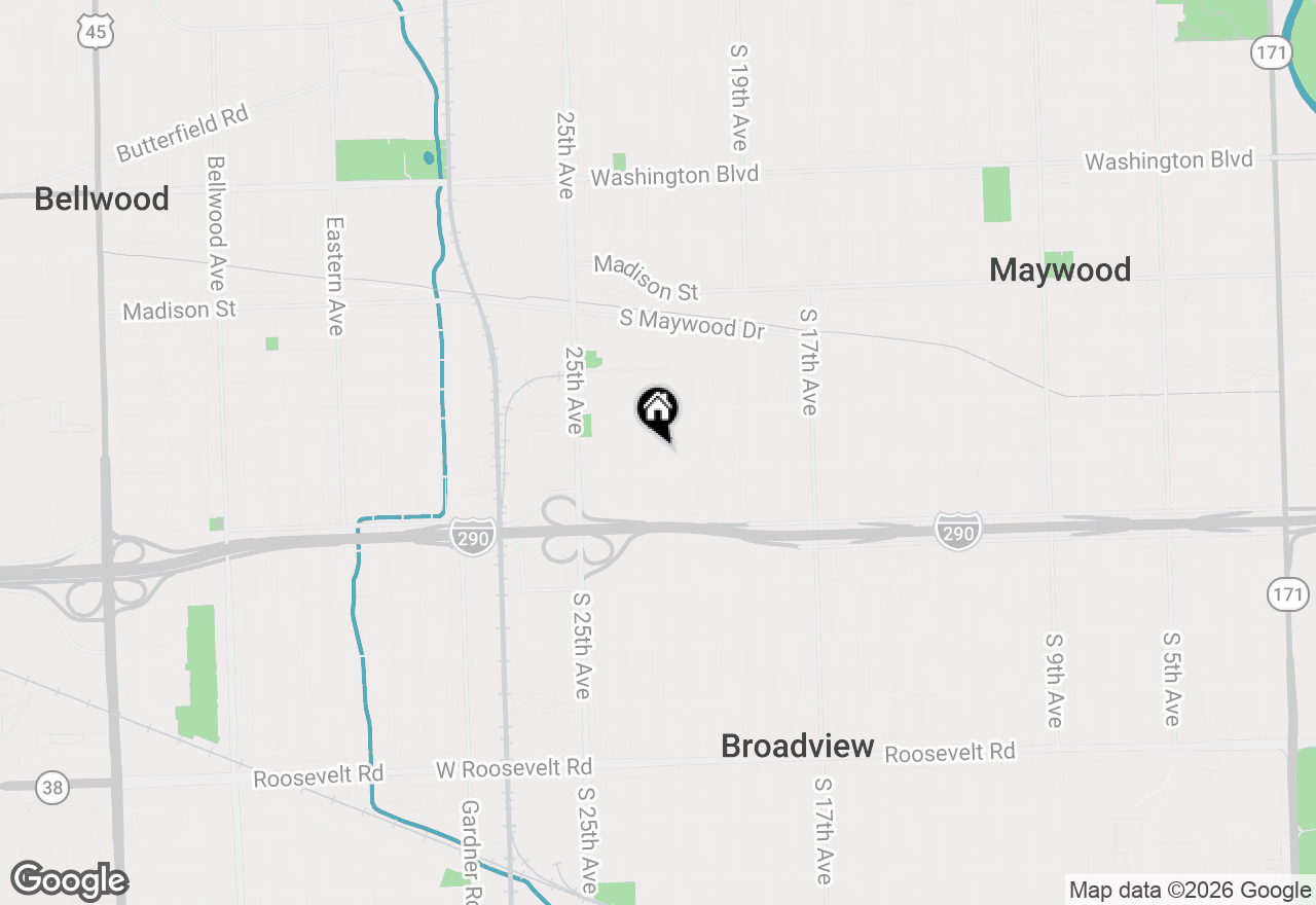 Map of 1036 22nd Avenue, Bellwood, IL 60104