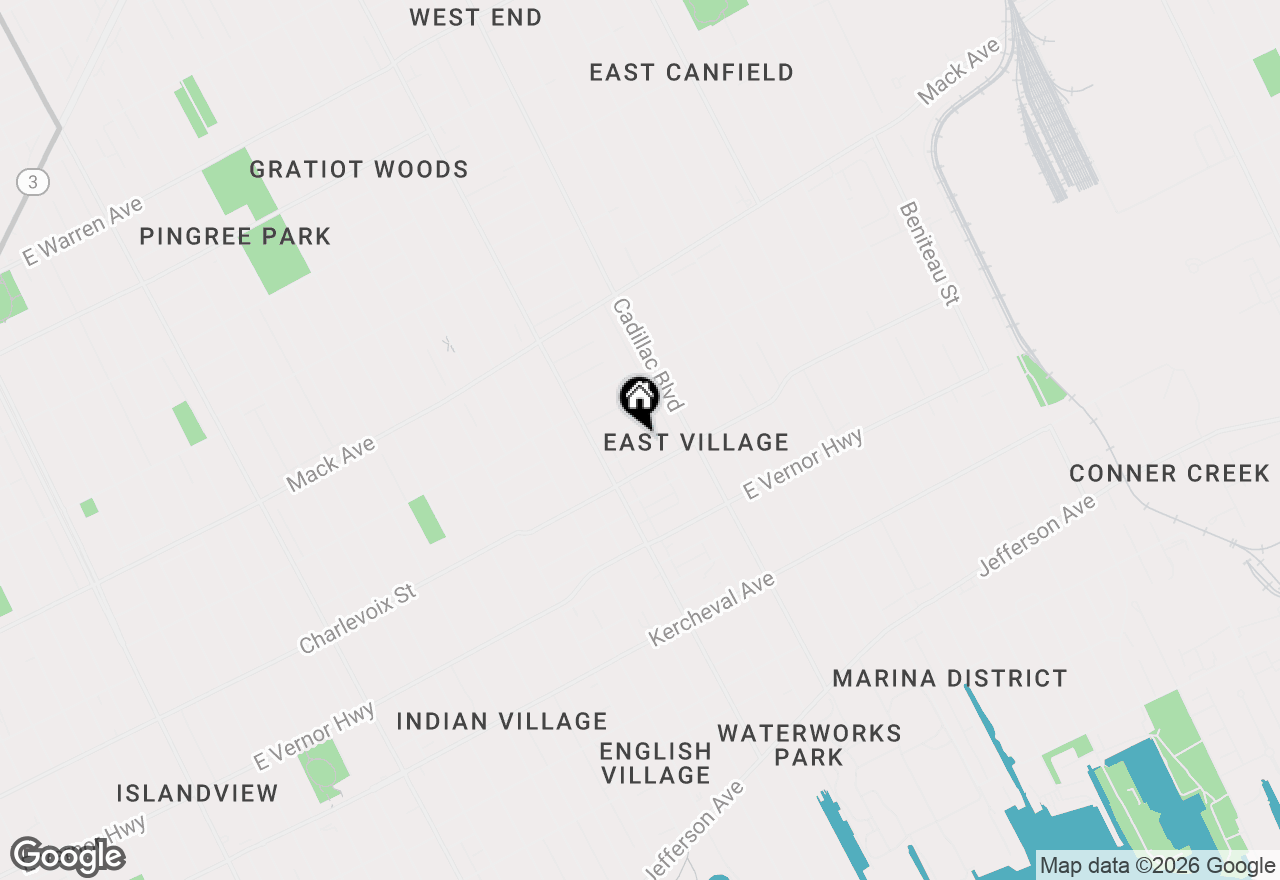 Map of 9391 Jameson Street, Detroit, MI 48214