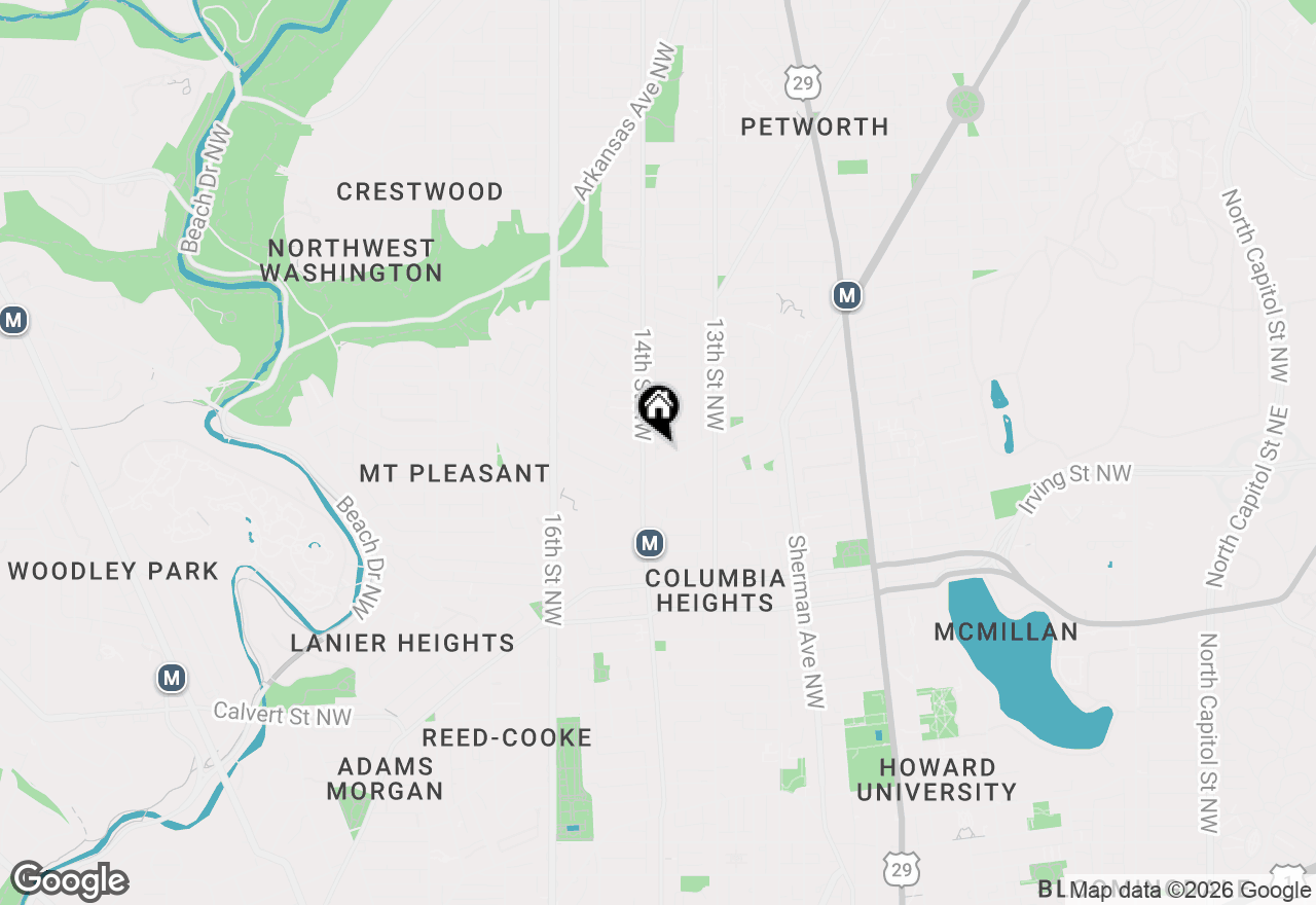 Map of 1371 Monroe Nw, Washington, DC 20010