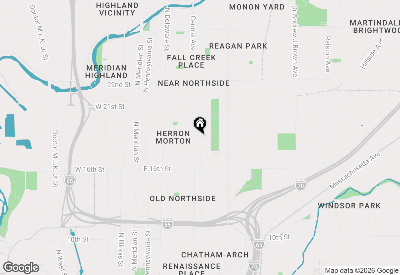 Map of 1818 Ruckle Street, Indianapolis, IN 46202