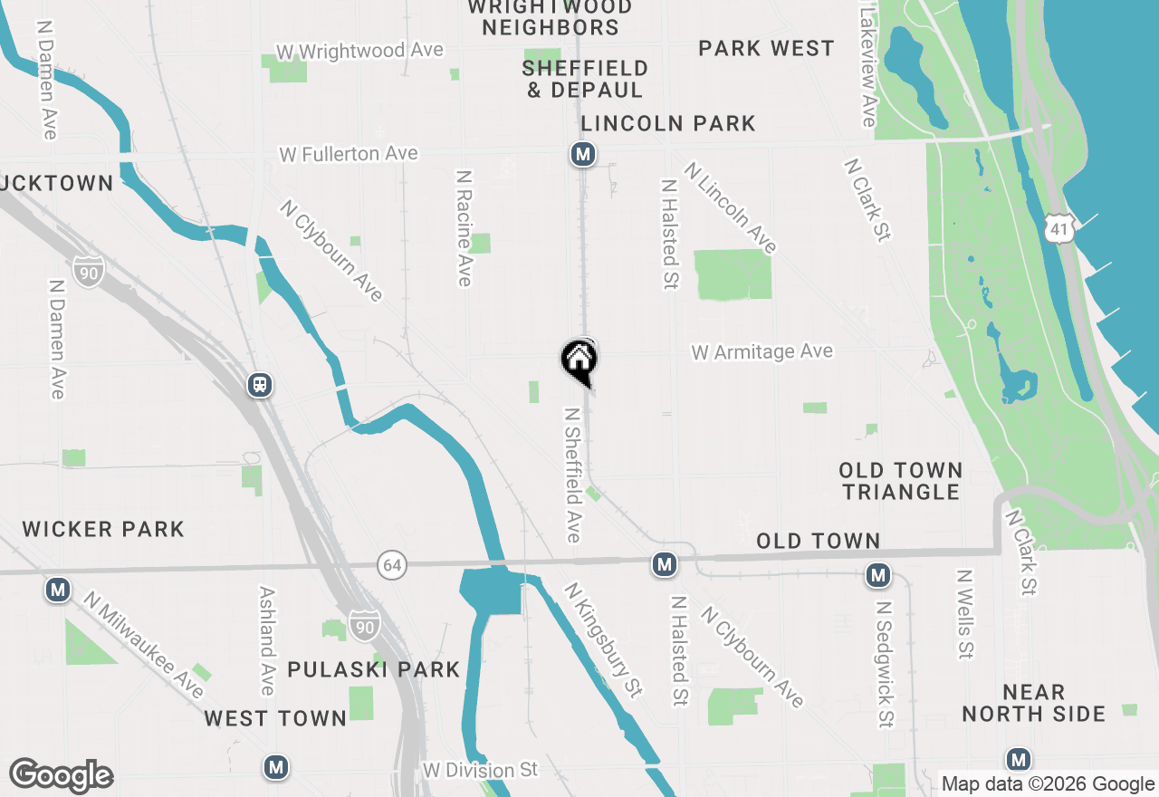 Map of 1919 N Sheffield Avenue #1R, Chicago, IL 60614