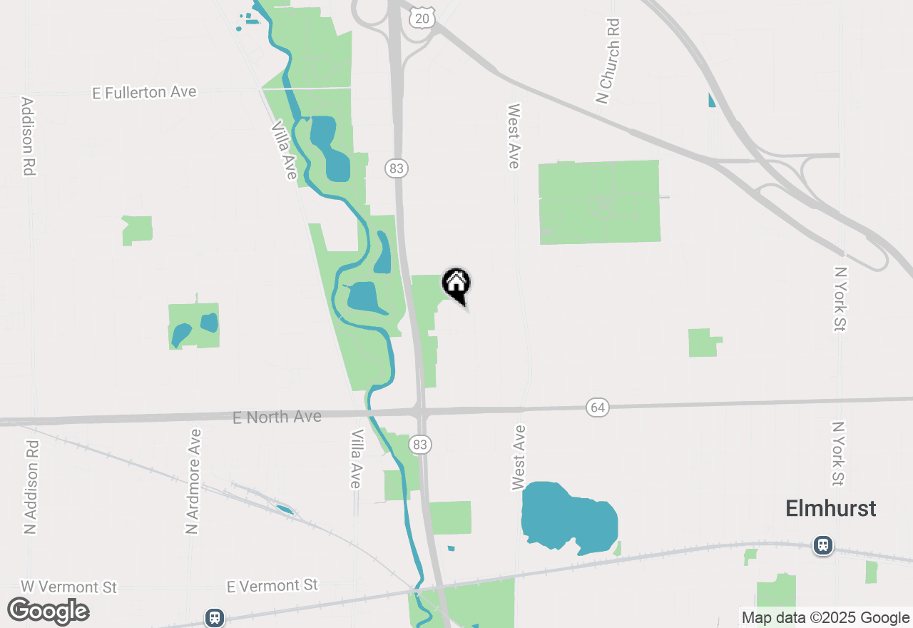 Map of 413 N River Glen Avenue, Elmhurst, IL 60126