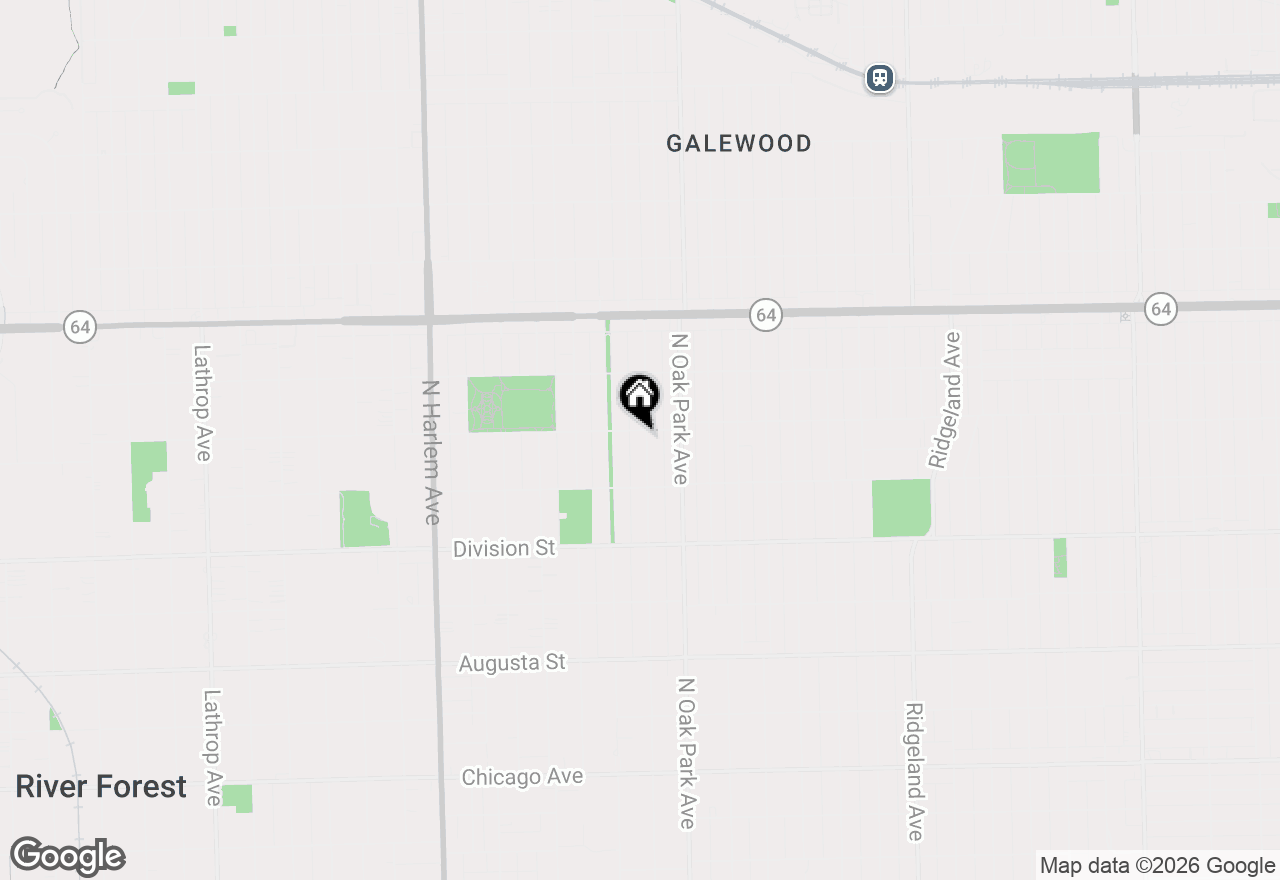 Map of 1043 N Grove Avenue, Oak Park, IL 60302