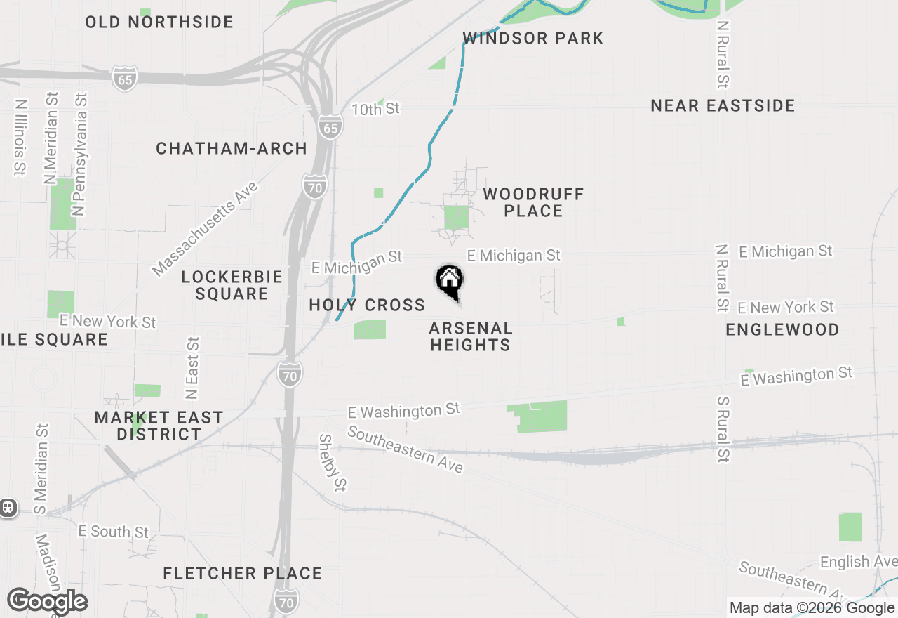 Map of 353 N Arsenal Avenue, Indianapolis, IN 46201