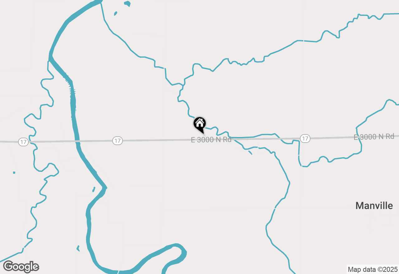 Map of 7277 E 3000 North Road, Manville, IL 61319