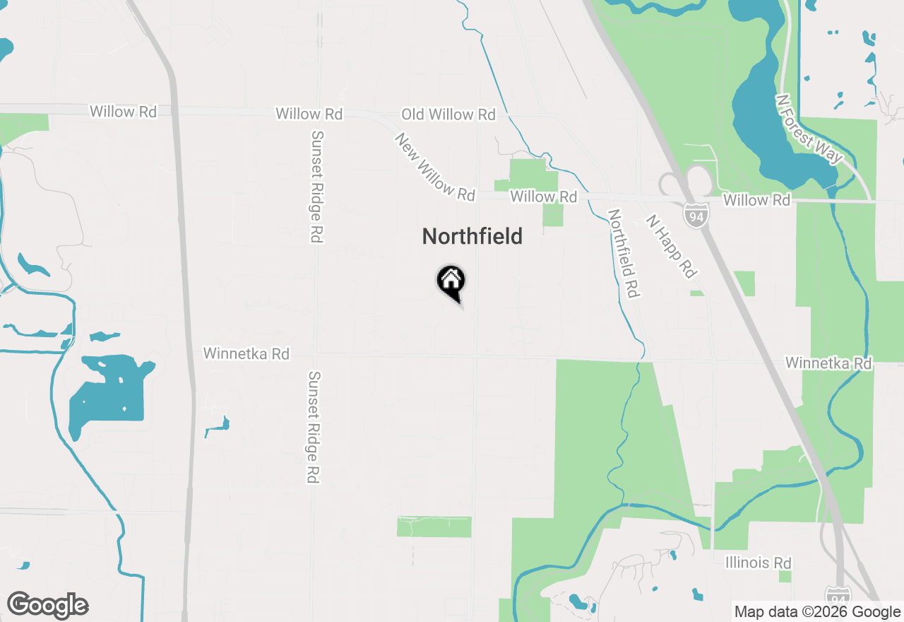 Map of 197 Thackeray Lane, Northfield, IL 60093