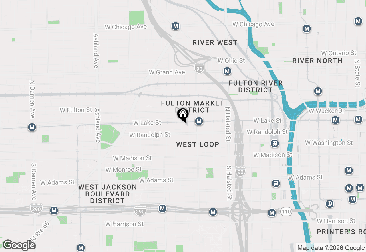 Map of 171 N Aberdeen Street #1004, Chicago, IL 60607