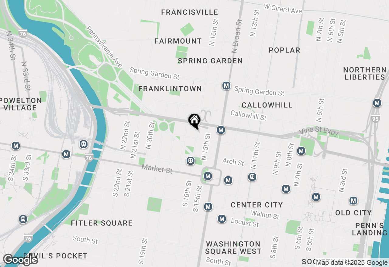 Map of 200 N 16th Street #1123, Philadelphia, PA 19102