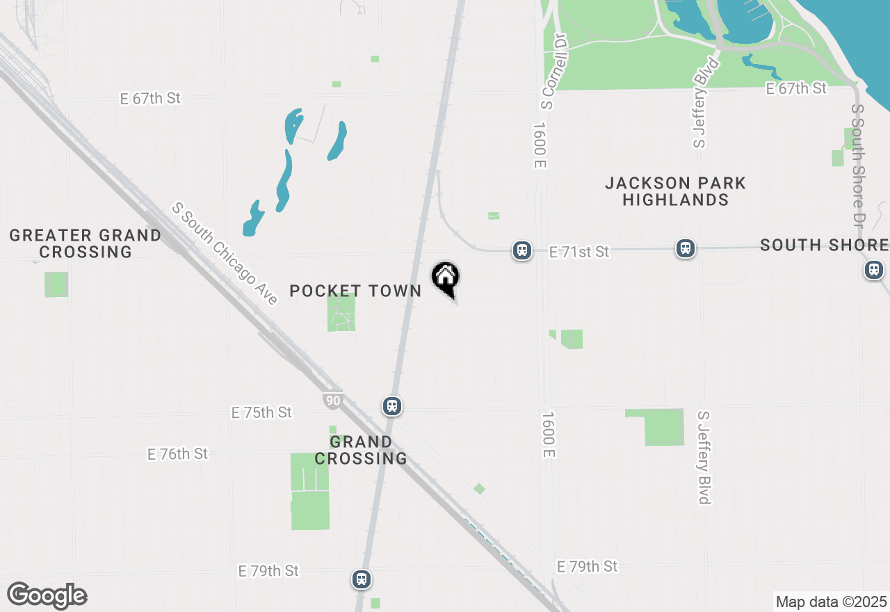 Map of 1330 E 72nd Place #D, Chicago, IL 60619