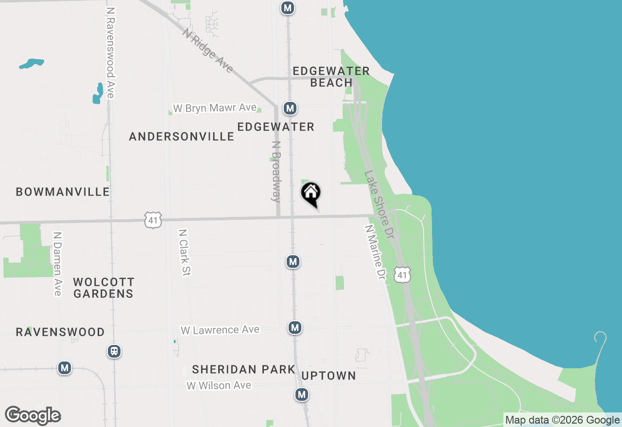 Map of 1050 W Foster Avenue #F, Chicago, IL 60640