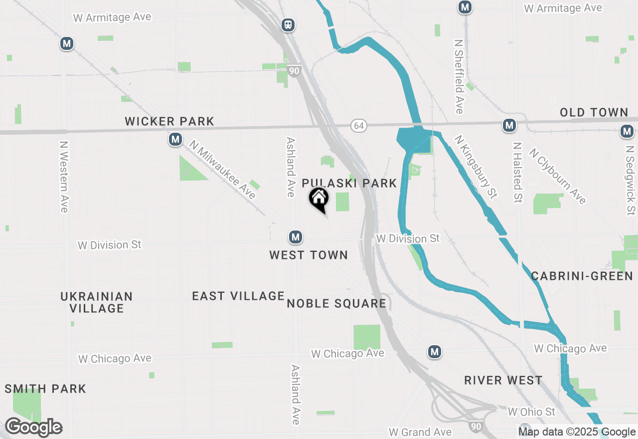 Map of 1242 N Greenview Avenue #2F, Chicago, IL 60642