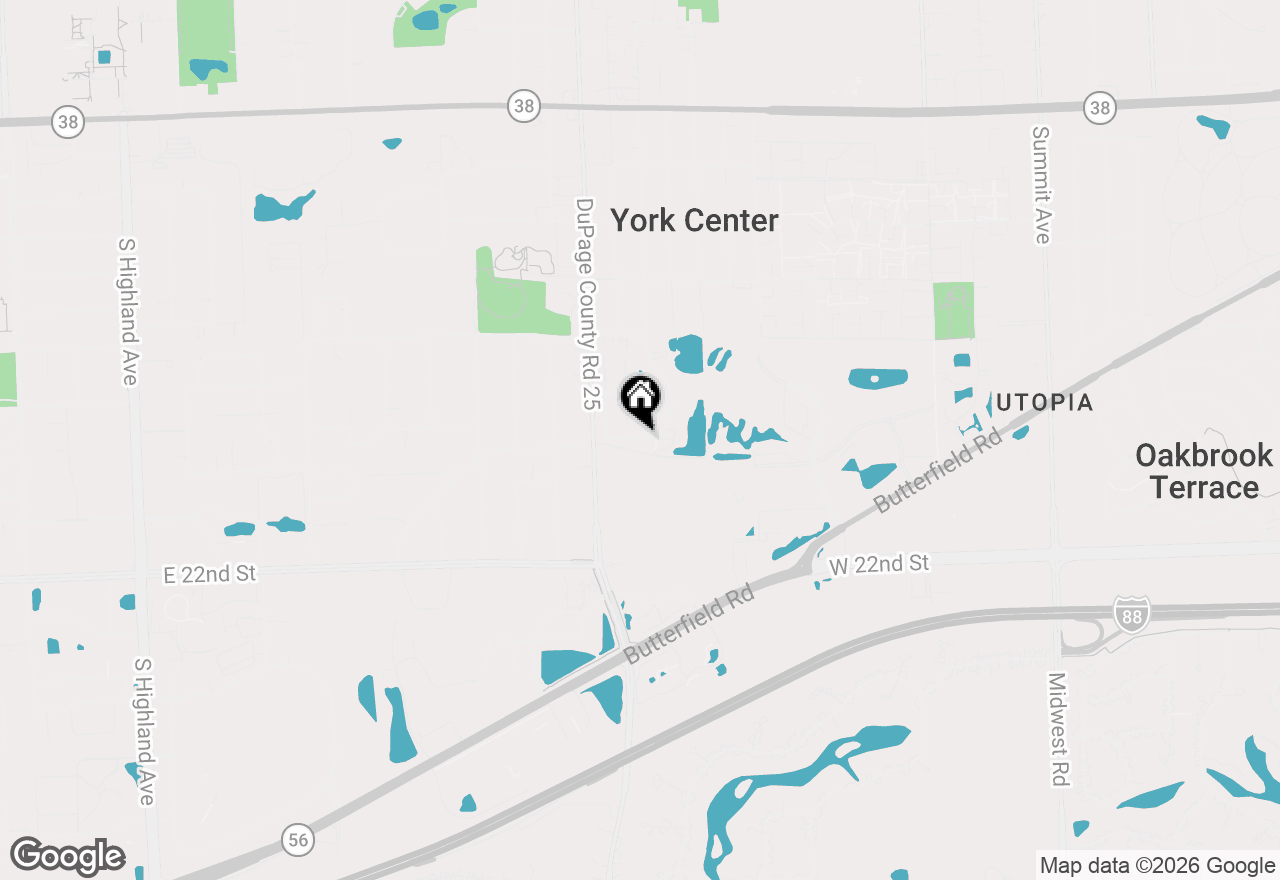 Map of 1107 Essex Drive, Oakbrook Terrace, IL 60181