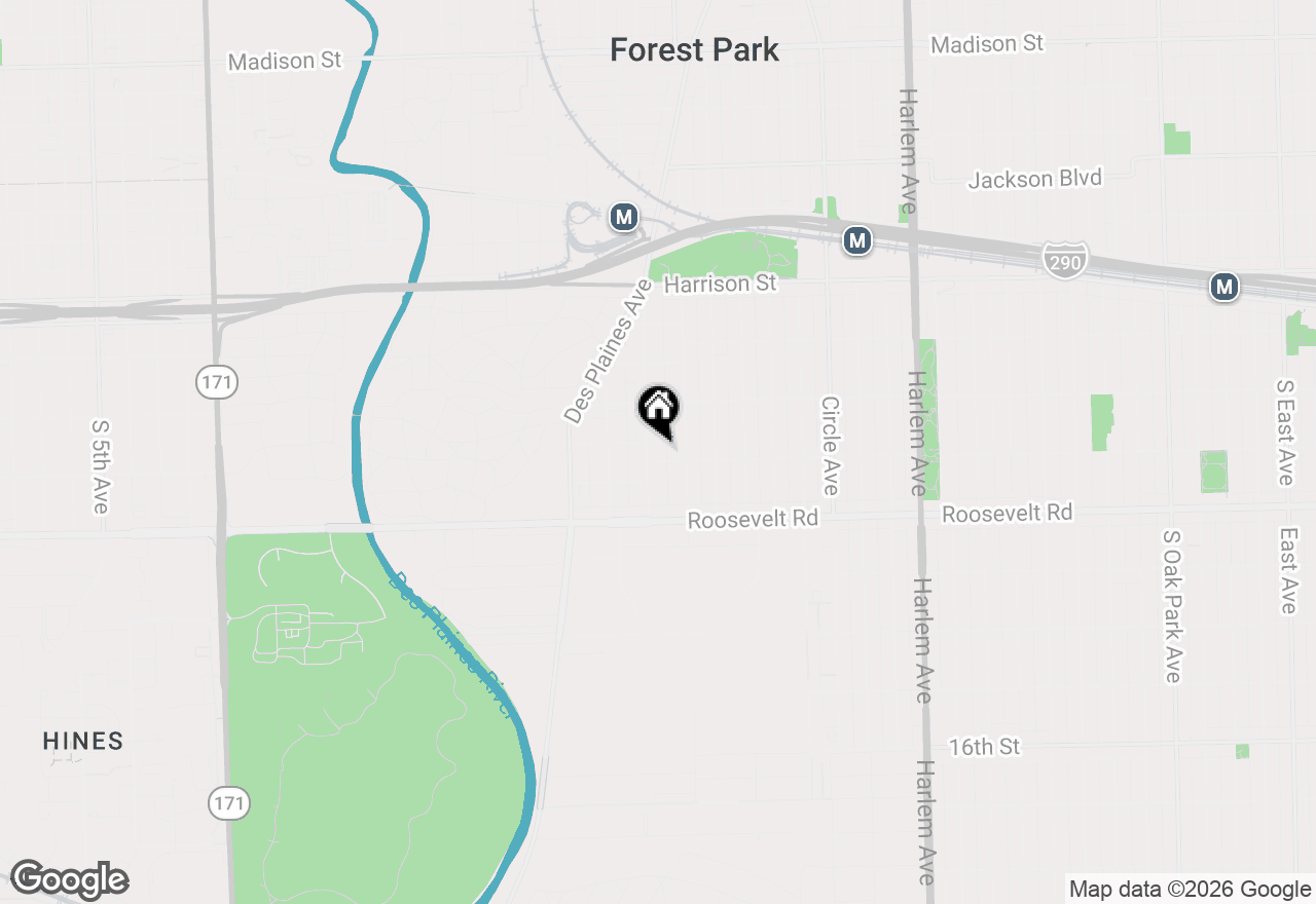 Map of 1040 Dunlop Avenue, Forest Park, IL 60130