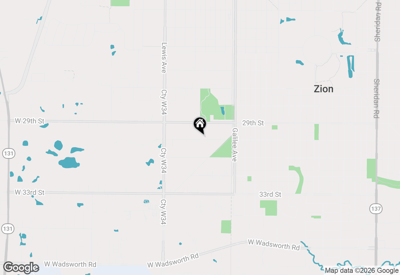Map of 2710 30th Street, Zion, IL 60099